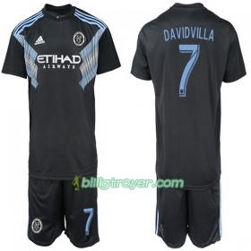 Billige Fotballdrakter New York City DAVIDVILLA 7 Barn Bortedraktsett 2018/19 Kortermet